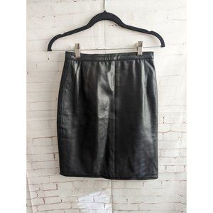 Vintage Studio Siena Womens Skirt Size 4 Black Leather Pencil Skirt Rocker Sexy